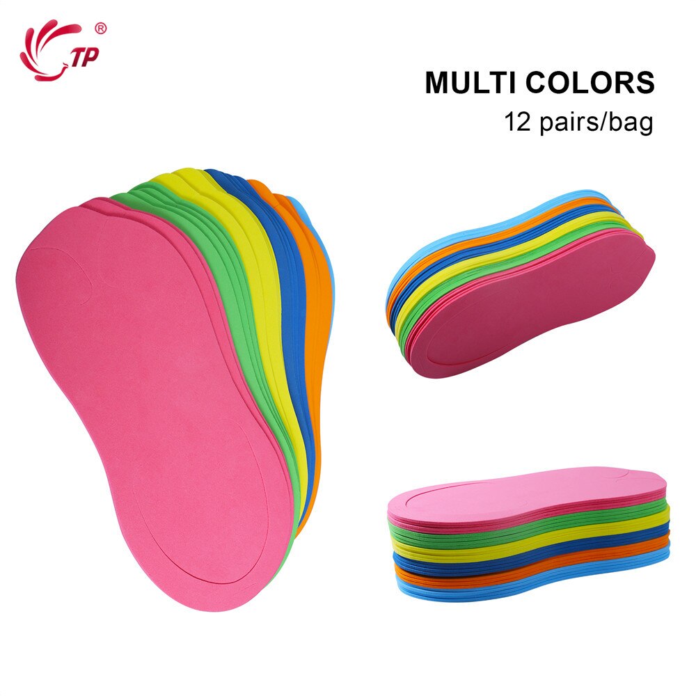 Tongs jetables en mousse de , 6 paires, pour pédicure Spa, couleurs assorties, outil de soins des pieds,