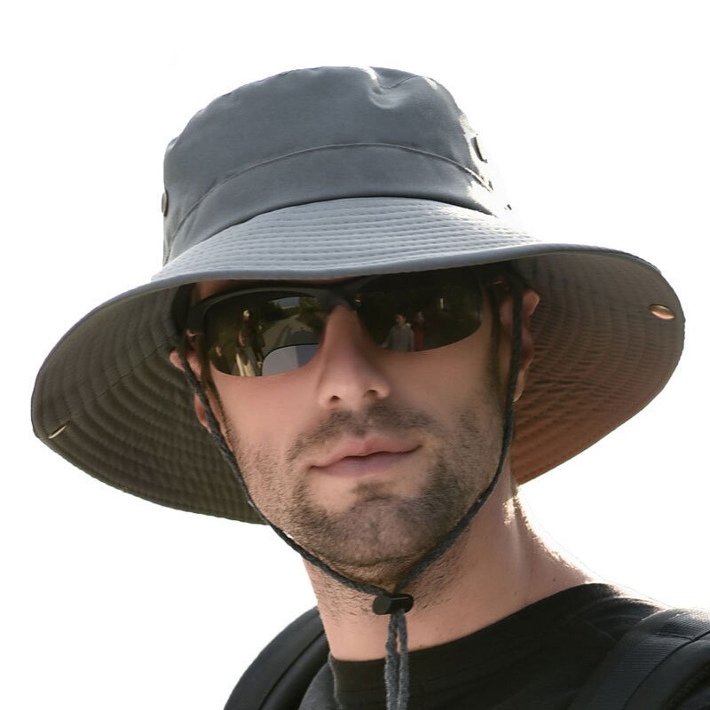 K31 Mannen Hoed Panama Emmer Hoed Outdoor Zon Hoeden Voor Mannen Mode Zomer Hoed Zonneklep Visser hoed Anti-Uv Zonnehoed: Gray green