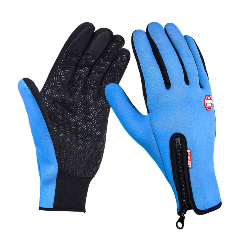 Wintermerk dames heren skihandschoenen snowboardhandschoenen motorrijden waterdichte sneeuw windstopper fiets handschoenen sml xl: Blauw / S