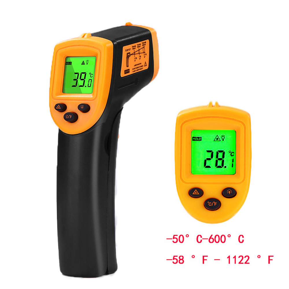 Draagbare GM320 Infrarood Thermometer C/F Non Contact Pyrometer Industriële Digitale Ir Temperatuur Meter -50 ~ 380 ℃ graden Celsius: yellow-600