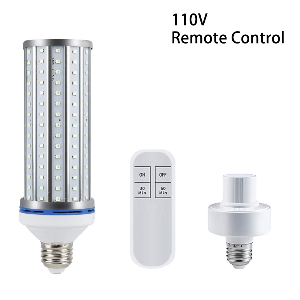 E27 Led Bulb Ultraviolet Germicidal UV Lamps 60W 110V 220V Disinfection Lights Lamp Corn Light Bulbs Remote Control: 110V Remote