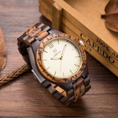 Uwood Eco Friendly Sandal Wood Watch Japan Quartz Movement Waterproof Wooden Wrist Watches for Men: mixed sandalwood