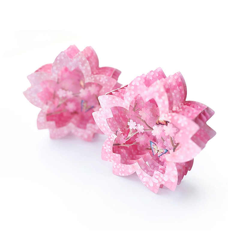 Boîte à fleurs 3D faite à la main en forme de Sakura rose | Carte d'invitation, carte de vœux d'anniversaire, de fête de mariage, de de pour la saint-valentin