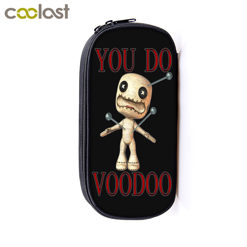 Voodoo dukke / hodeskalle kosmetikkvesker blyantboksveske kvinner sminkeveske jenter skoleveske blyantholder oppbevaringsvesker halloween: Qbbvoodoo 05