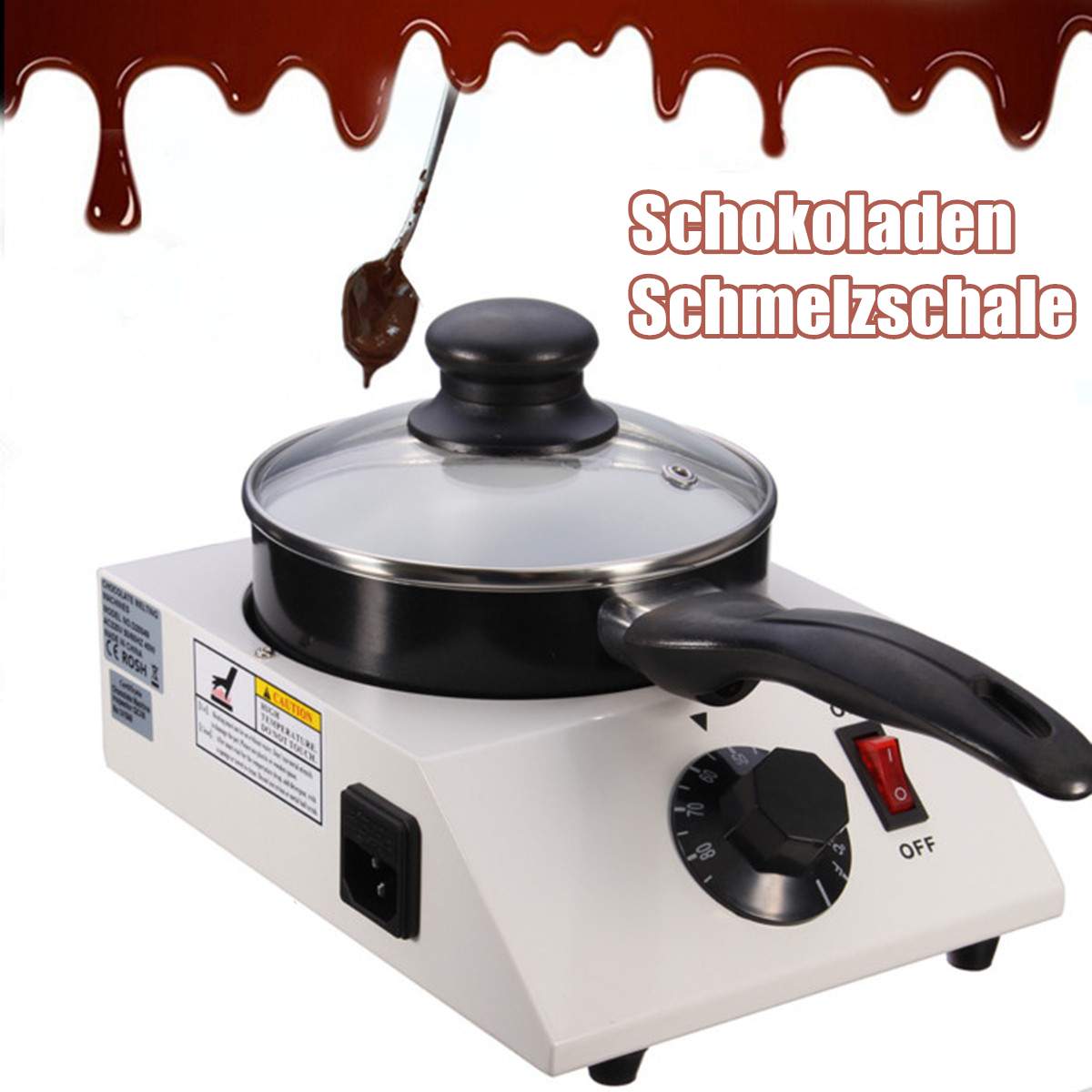 Elektrisk chokladostsmältmaskin 40w mini keramisk non-stick gryta tempereringscylinder smältpanna med enkelpanna keramik