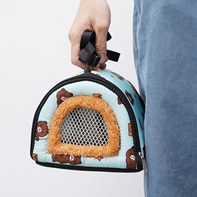 Small Pet Carry Pouch Breathable Bag Carrier Rabbit House Cage Hamster Chinchilla Portable Travel Warm Cute Guinea Pig Bed