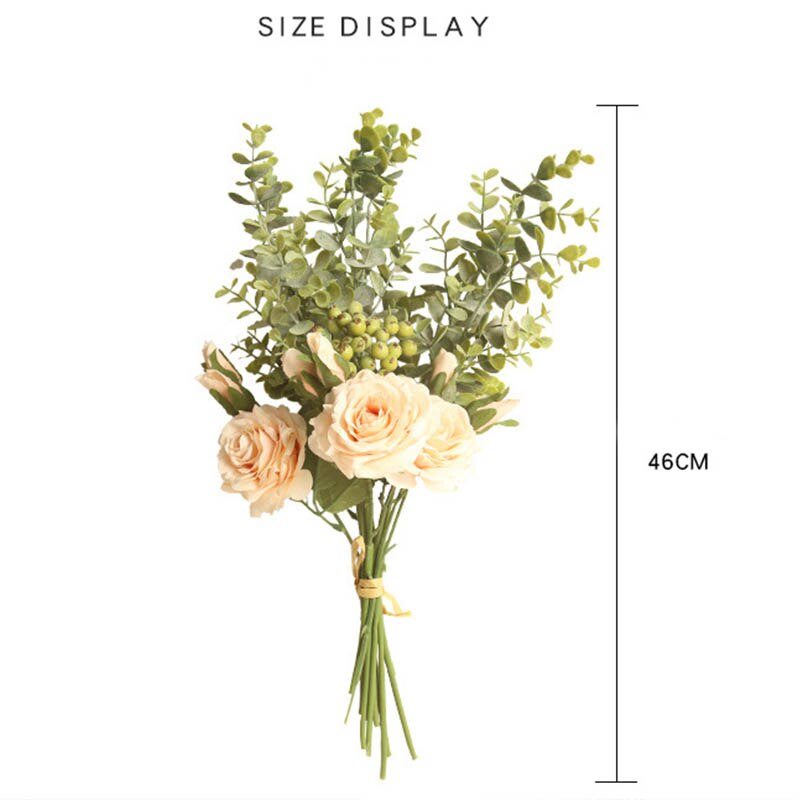 Brudebuket brudepige kunstig silke blomst ægteskab bord tilbehør bryllup blomster rose eukalyptus blade buketter
