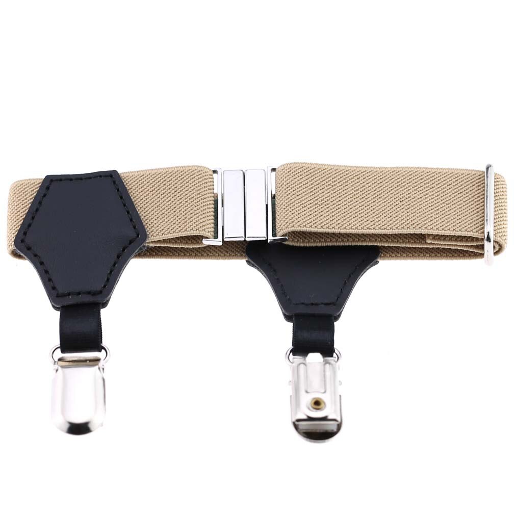 1 par de ligas ajustables para hombre, elásticas, para evitar que se caigan, accesorios para calcetines: Beige