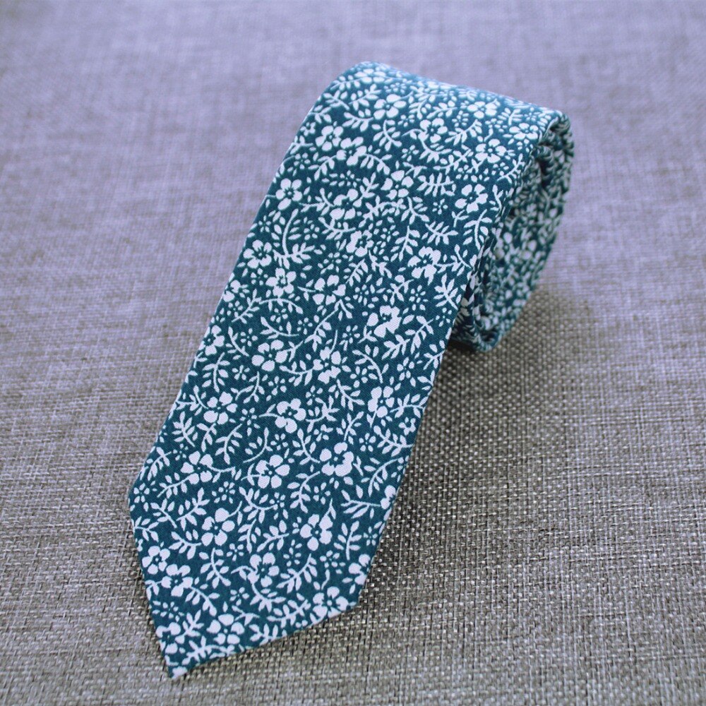 RBOCOTT 6cm Cotton Ties Floral Ties Mens Necktie Casual Suit Wedding Skinny Neck Tie Party Slim Tie Gravatas