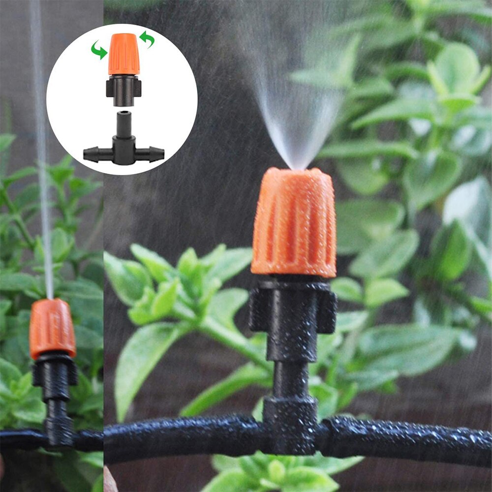 100pcs Spray Nozzle Farm Garden Micro Auto Drip Irrigation System Sprinkler Adjustable Atomizing Dripper Plant Self Watering