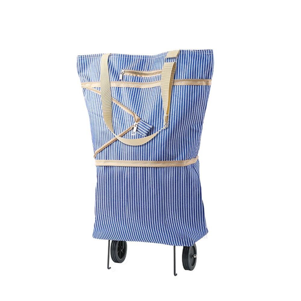 B-LIFE Boodschappentas Met Rollende Wielen Herbruikbare Opvouwbare Kruidenier Winkelwagen Inklapbare Trolley Draagbare Voedsel Wasserij Dolly: Q 3