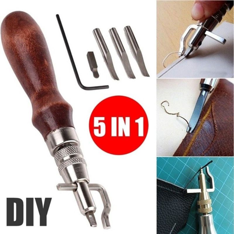 Adjustable Leather Stitching Groover, Leather Edge Bevelers, DIY Leathercraft Wo