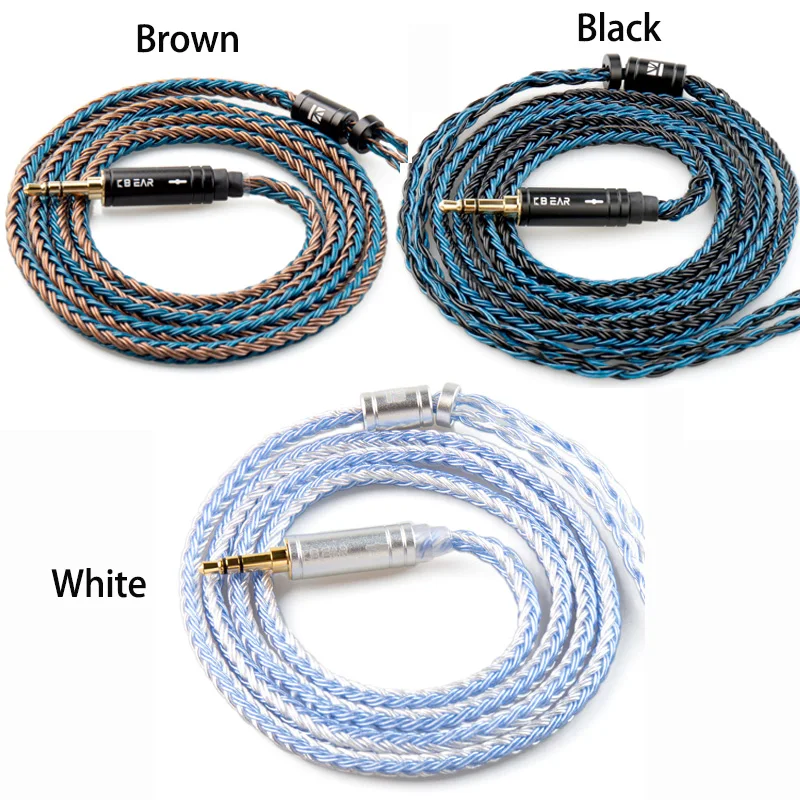 KBEAR ST16 Plus Crystal 16 Cores 2M Long Upgrade Cable 5N Single Copper Silver-plated MMCX/QDC/2PIN Connector For KS1 Star river