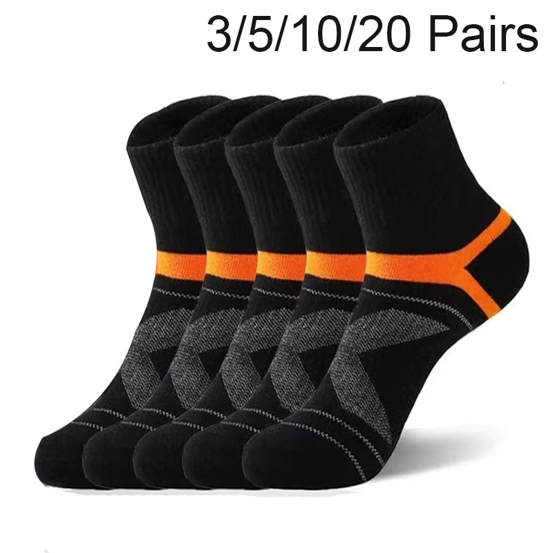 Chaussettes de dehors Noires pour Homme, Décontractées, de , Respirantes, pour Automne et Hiver, Lot de 3/5/10/20 Paires