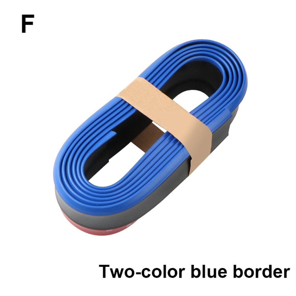 2.5M Universal Car Front Bumper Protector Rubber Guard Car Protector Front Bumper Guards Lip Splitter Auto Bumper Exterior: TwoColor Blue Border