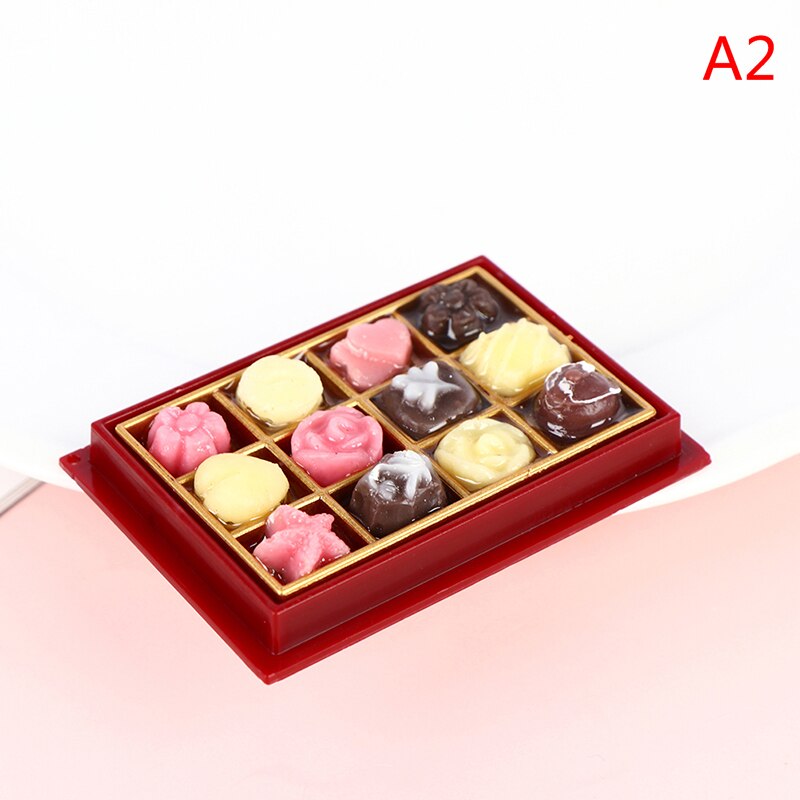 1 Set 1/6 En 1/12 Poppenhuis Miniatuur Mini Boxed Chocolade Model Play Keuken Eten Speelgoed Voor Huis Pop Accessoires: A2