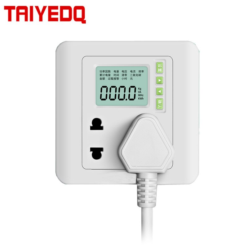 Huishoudelijke wattuurmeter watt-energiemeter 10 a 16a vermogensmonitor paneeltype meteraansluiting