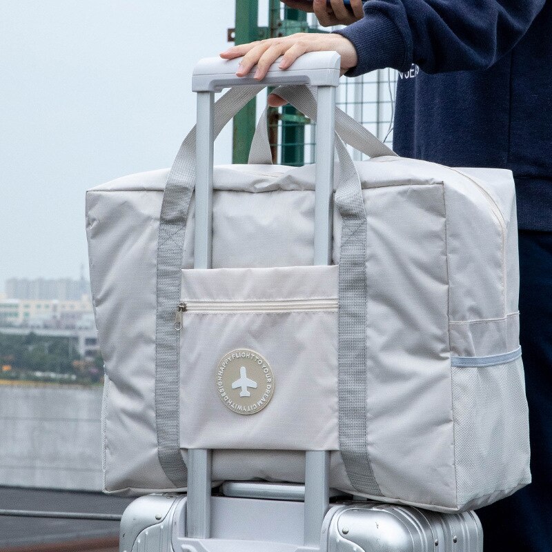 Waterproof folding travel bag, duffel bag, hand luggage for men and women, new duffle bag, travel storage bags: Beige