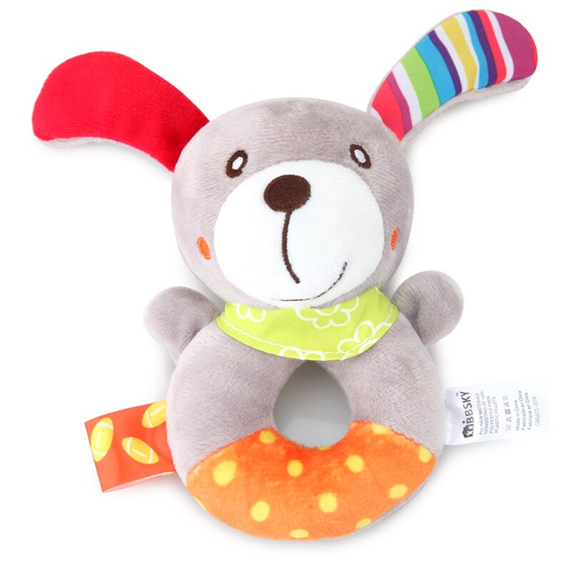 Babyspeelgoed met handvat, bel, babyspeelgoed van 0-12 maanden, cartoon pasgeboren, pluche rammelaar, bel, handspeelgoed, zachte babymobiel, babybel