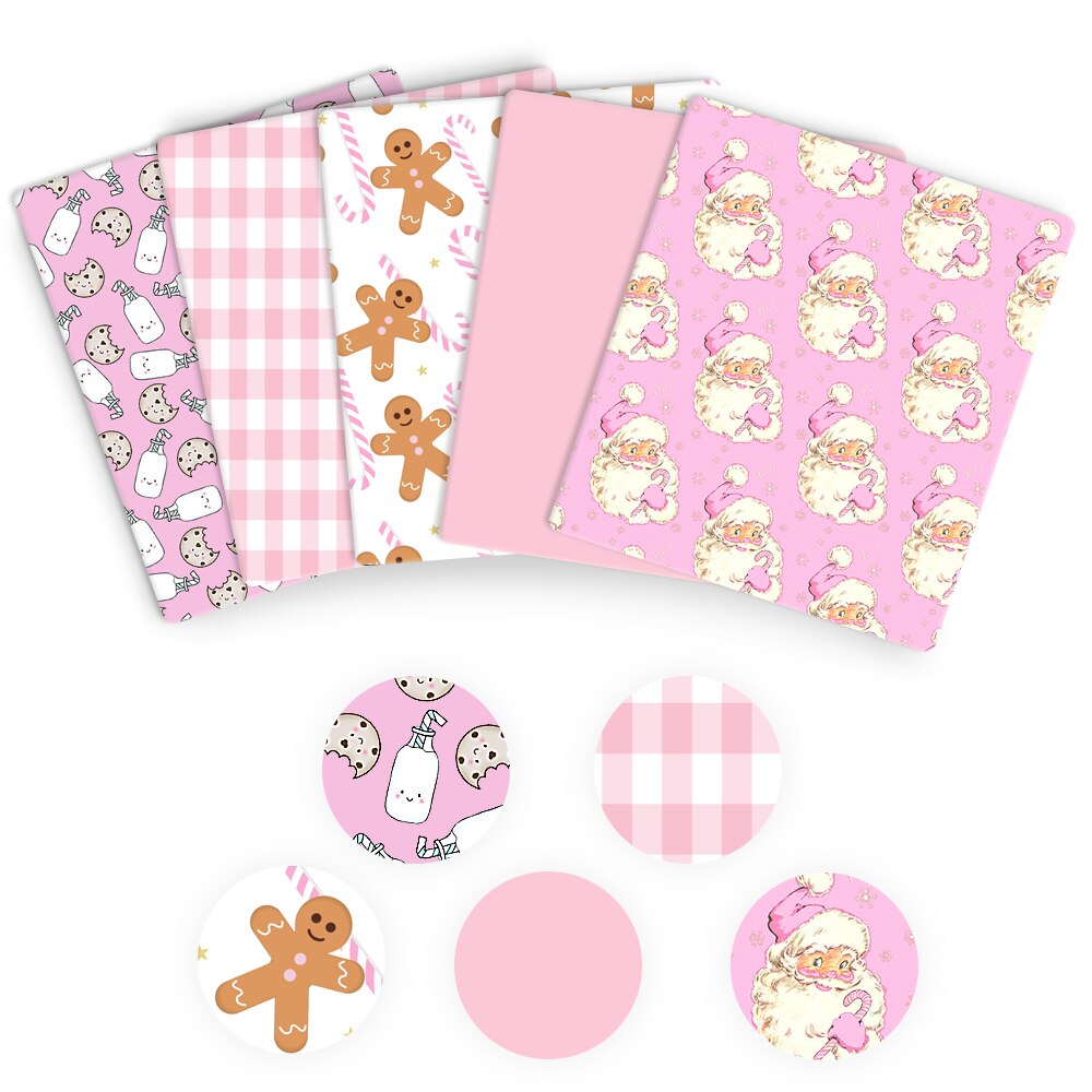 50*140cm 5 diseños/juego, medio metro Navidad poliéster algodón Fabic set hogar textil costura acolchado ropa DIY,c12649: 1111619001