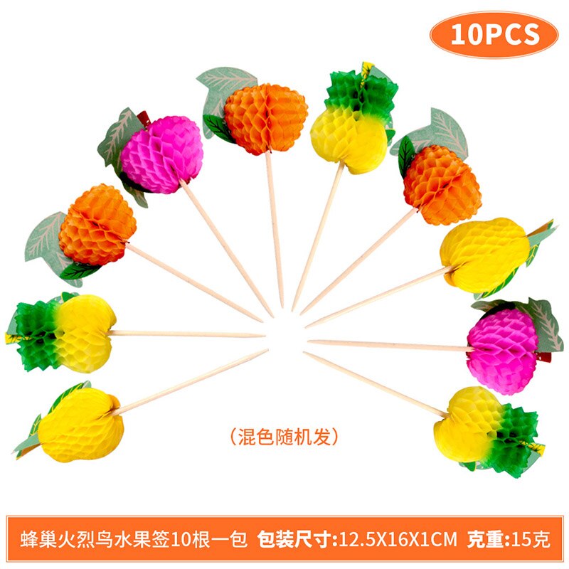 10pcs Cocktail Decorative Garnishes Umbrella Bamboo Stick Summer Tropical Luau Party Hawaiian Beach Theme Flamingo Party Decor: 7