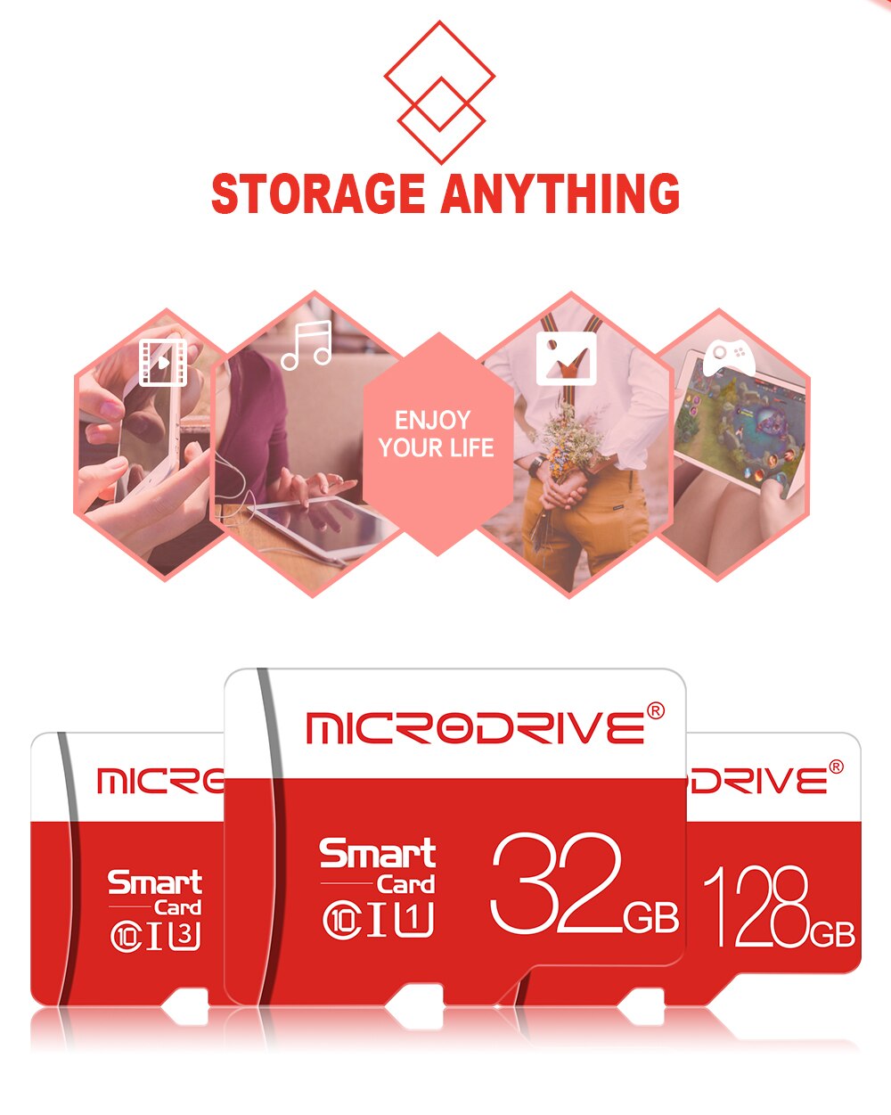 Class 10 Real Capacity TF card Memory cards 128GB 64GB 32GB 16GB 8GB Micro SD card flash card map with SD adapter