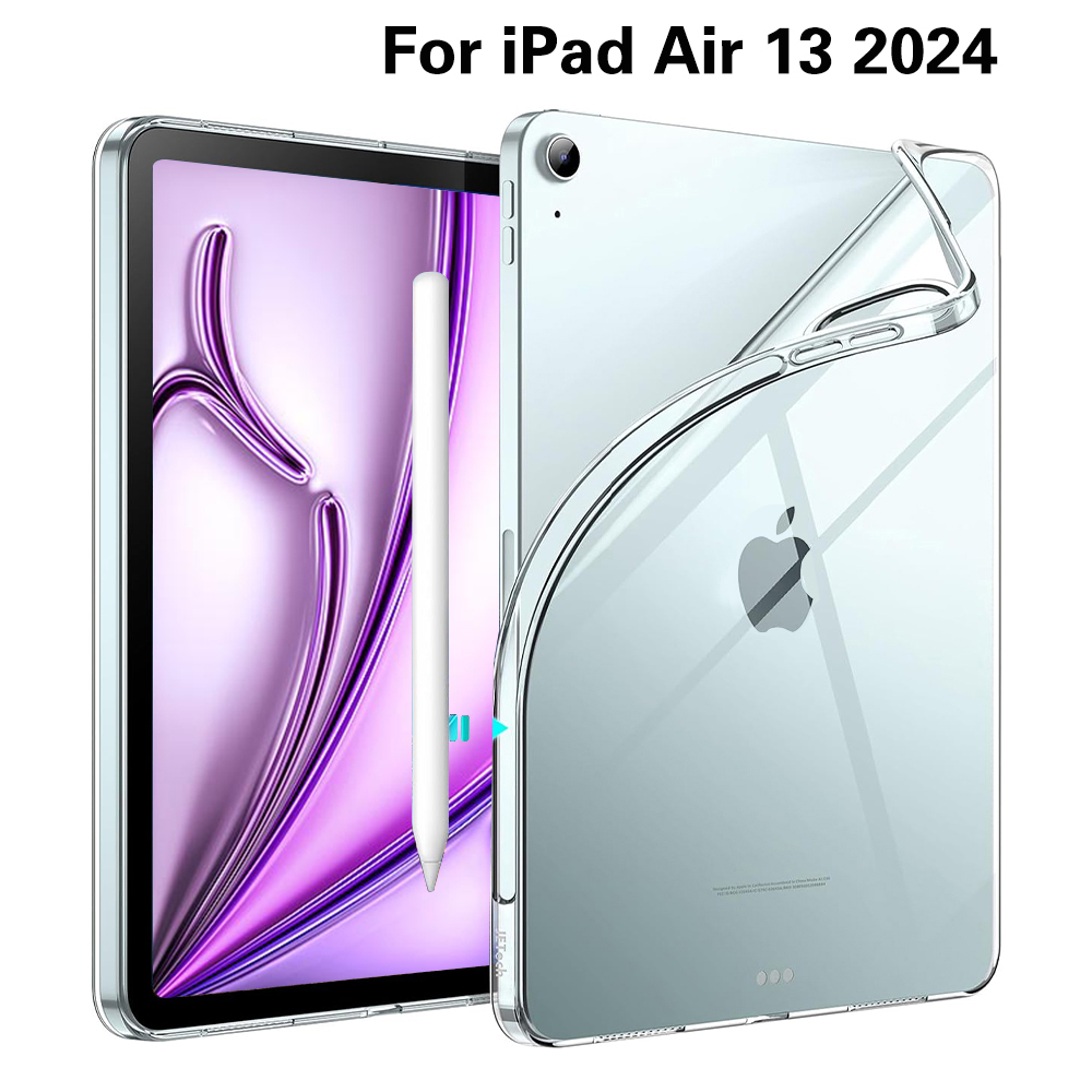 Custodia trasparente per iPad Air 11 pollici 2024 Air 13 2024 Custodia morbida in silicone Tpu Airbag Cover antiurto Funda per Pro 11 "13'' 2: green