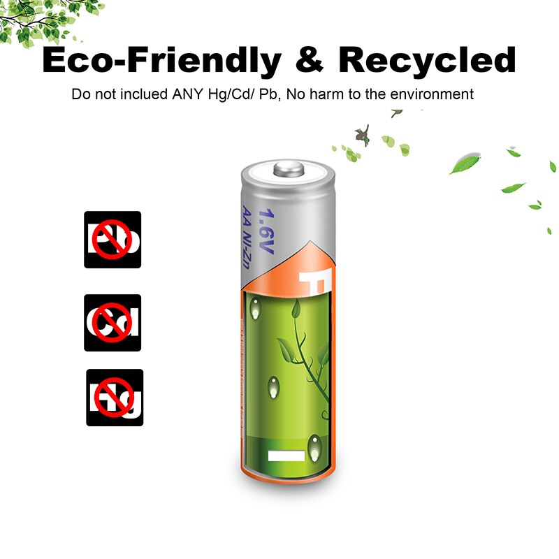 10PCS PKCELL battery AA Ni-Zn AA Rechargeable Battery 1.6V 2500mWh bateria Rechargeable Batteriesfor Toys Camera batteries