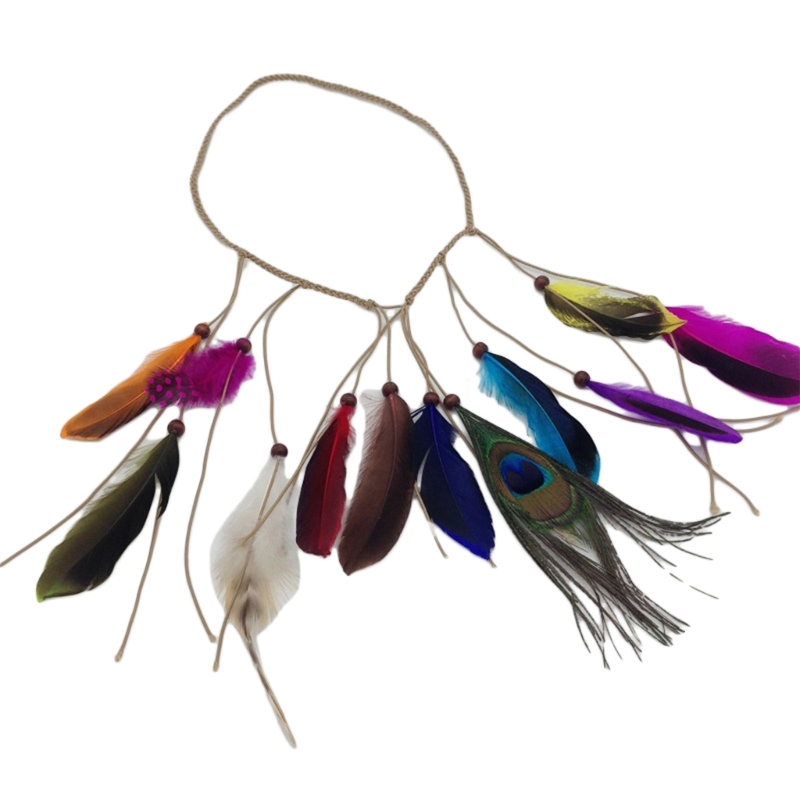Native American Headdress Boho Feathers Headbands Indian Headpiece Feathers Headpiece Boho Headpiece Hippie Jewelry