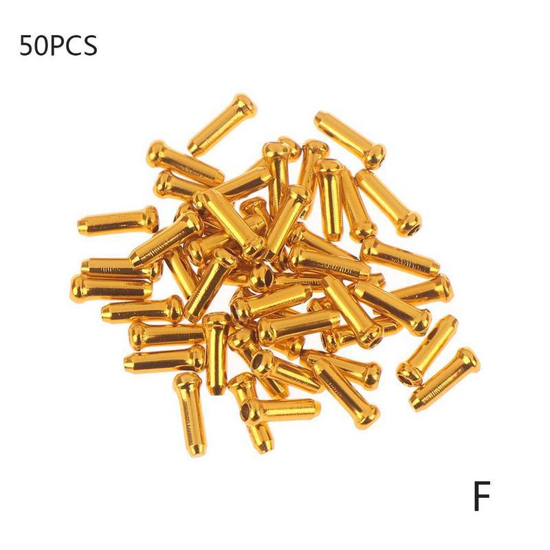 50pcs Aluminum Alloy Brake Wire End Cap Cable Parts Accessories Parts Cap Cables Brake Shift Bicycle Cover Bike Core Gear L W3U6: gold