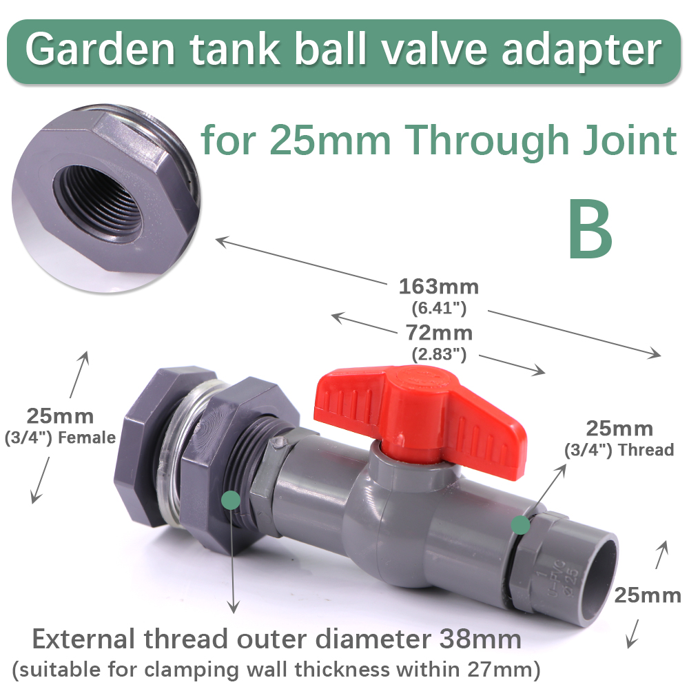 1/2" 3/4" 1" PVC Ball Valve Water Fish Tank Adapter Garden Irrigation Aquarium Pipeline Inlet Water Drain Joint Connect Repair: Gold / 1/2''