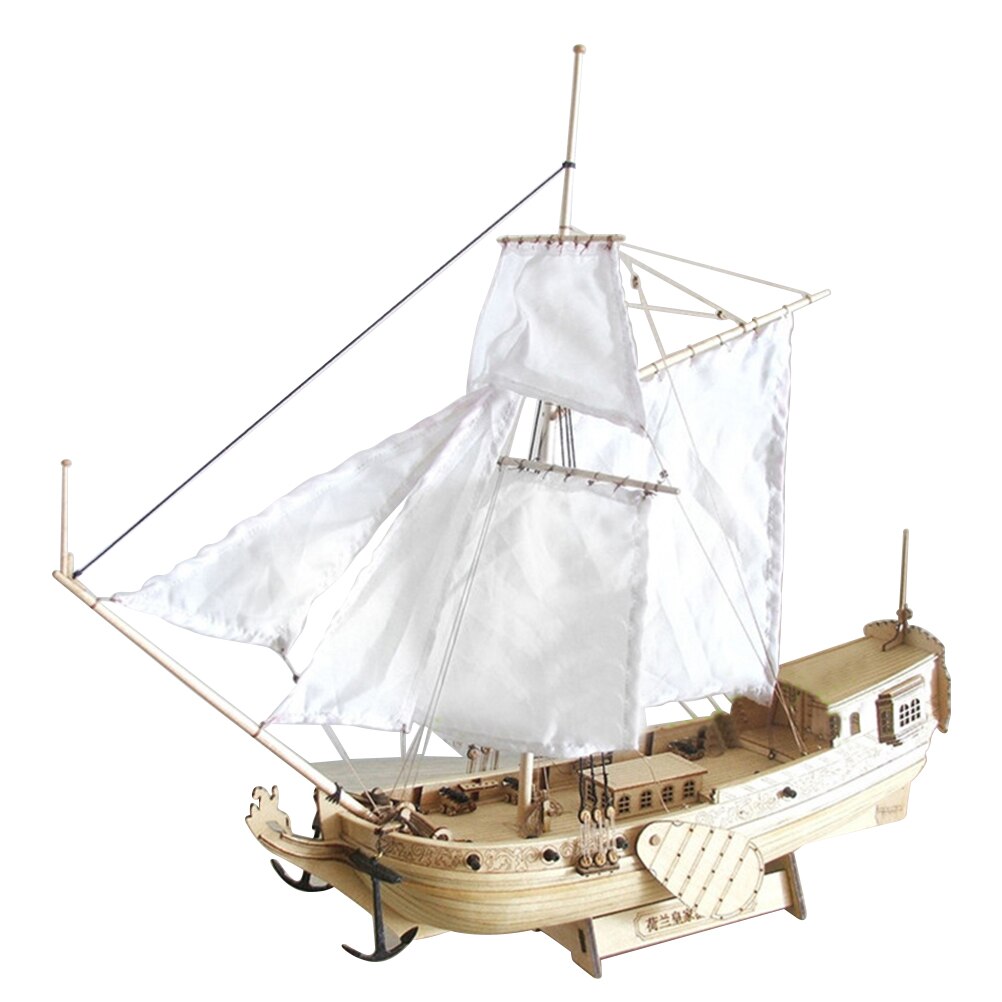 Træ sejlbåd diy samling model dekoration legetøj håndsamlet sejlbåd træ håndværk dekoration børns legetøj