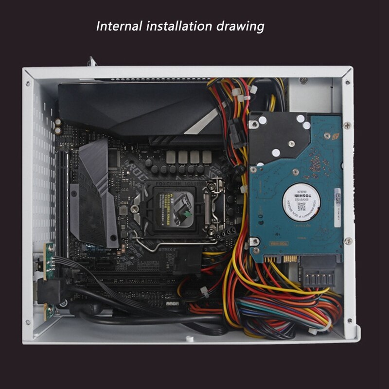 A07D Mini ITX Case Horizontal Computer Chassis HTPC Host Case Small 1U Power Supply USB2.0 ITX Enclosure Desktop Case