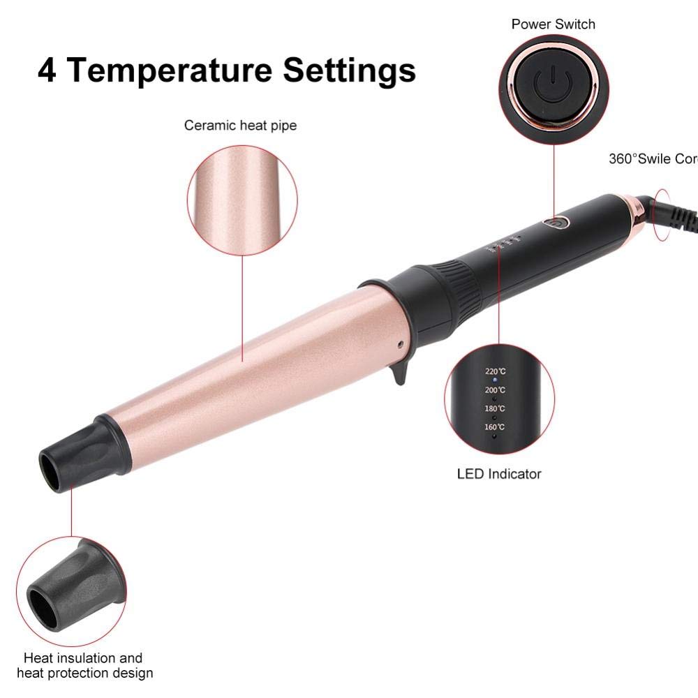 Curling Iron Curling Wand with Ceramic Coating Barrel LCD Display Adjustable Temperature Dual Voltage