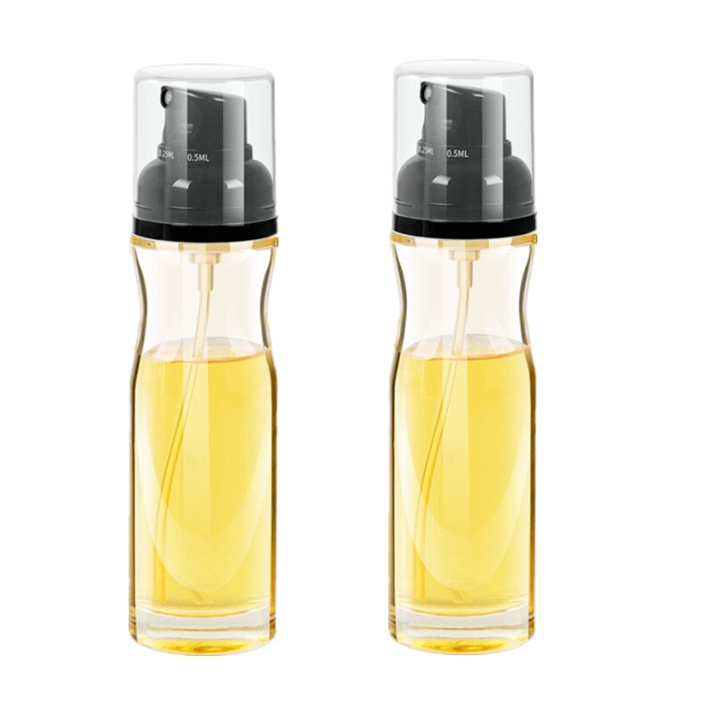 Kitchen Oil Spray Bottle Household Barbecue Edible Oil Spray Can Press Oil Spray Bottle Olive Oil Seasoning Bottle 200ml: black 2 Pcs