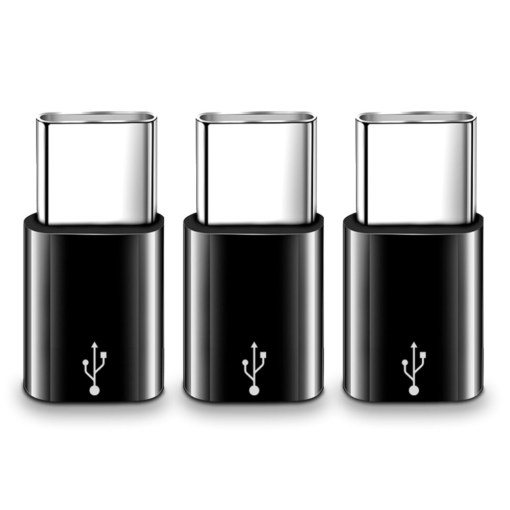 Micro Usb Naar Type C Otg Adapter Voor Poco X3 Nfc Xiaomi Mi Redmi Note 9 9S Pro Huawei oneplus 8 Een Plus 8T 7 Samsung Realme Usbc: Black