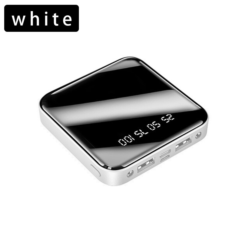 30000mAh Mini Power Bank Portable Charger Dual USB External Battery Charger Powerbank 30000 mAh for Xiaomi Mi iPhone 8 X Samsung: White