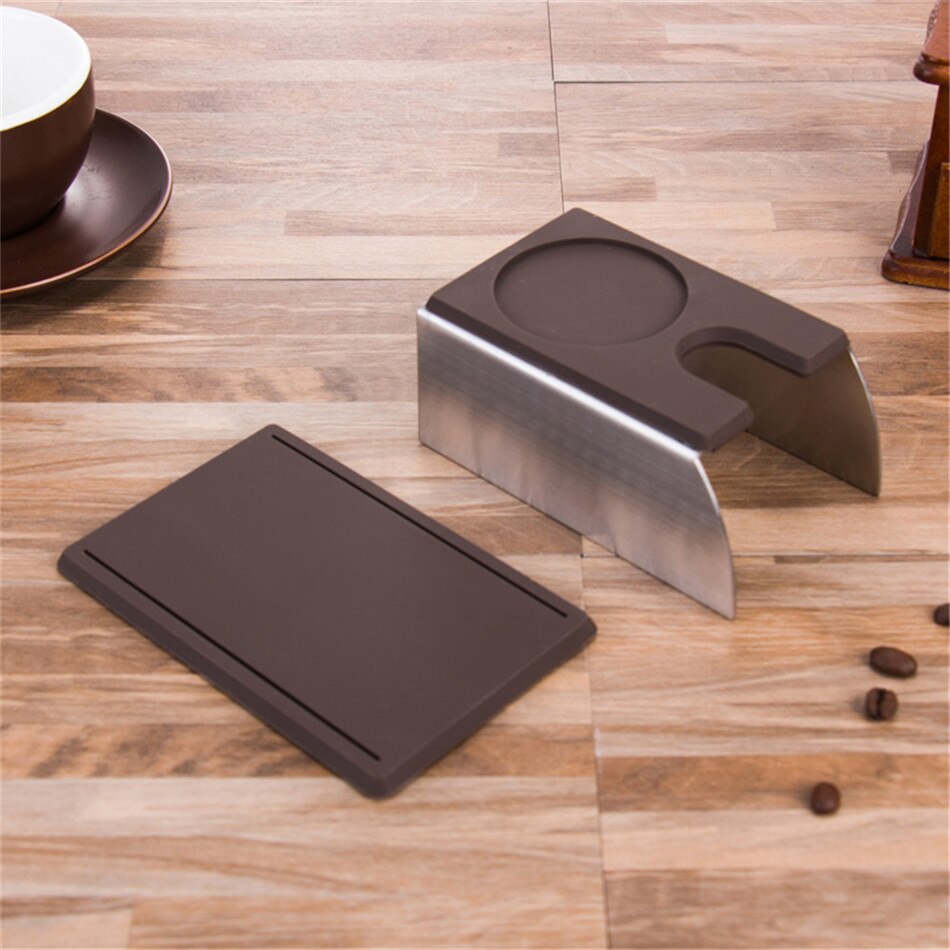 Ttlife tukeva ruostumaton teräs silikoni espresso kahvi peukalointijalusta barista työkalu tamping pidike teline hylly kahvikone työkalu