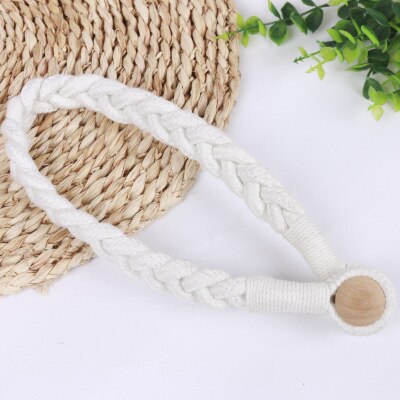 Magnetische gordijnhouderclip, touwriem, tiebacks met gesp, gordijnaccessoires, 1 st: WHITE