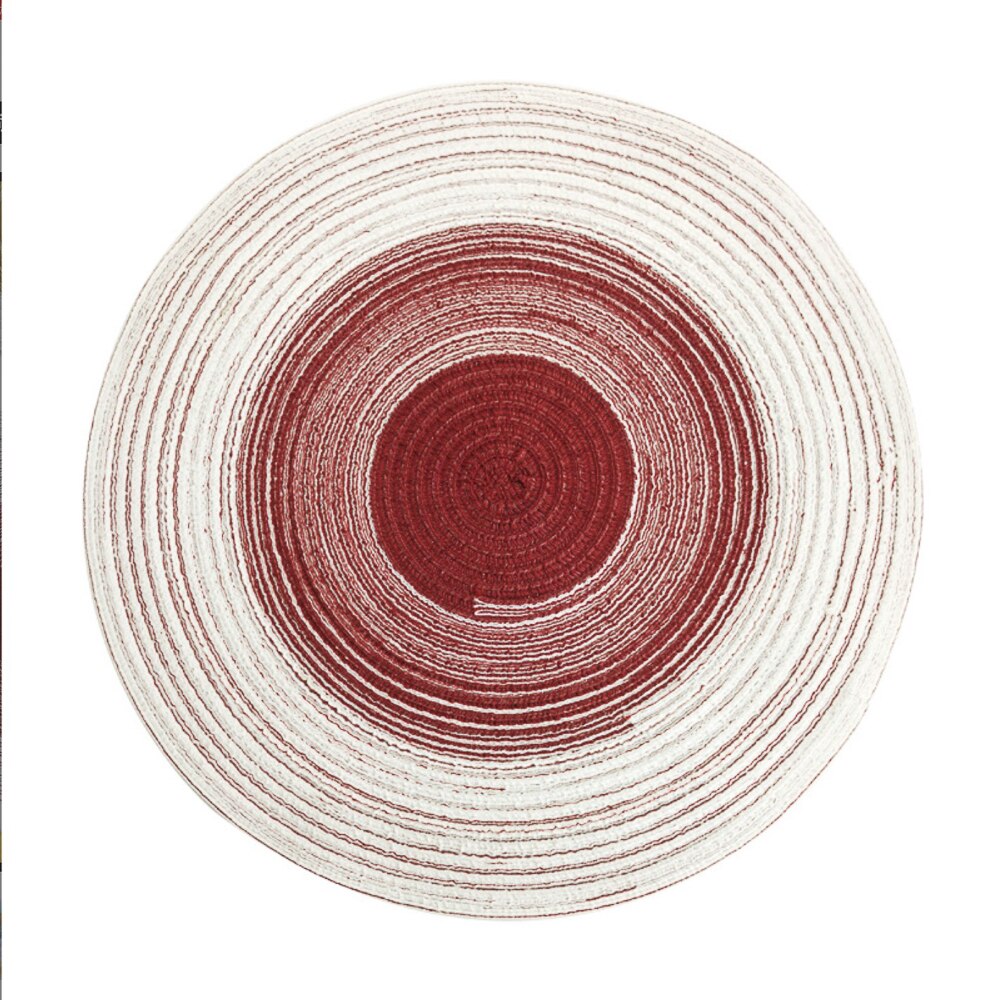 Napperon rond tissé antidérapant 18-38cm, sous-verre isolant, rembourré, tasse, tapis de Table, décoration de maison, serviette, accessoires de cuisine: red / 18cm