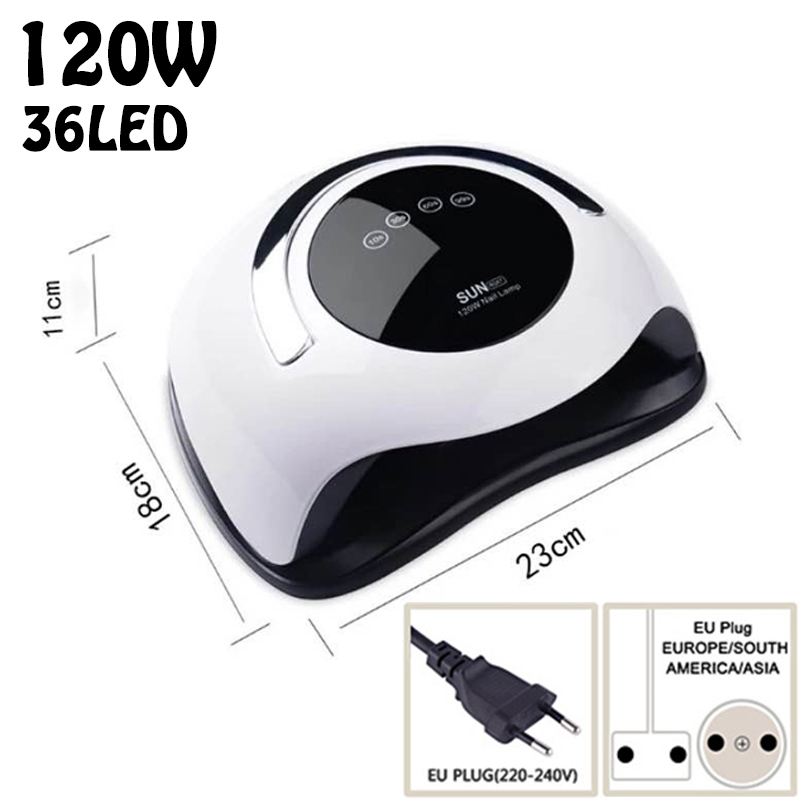 Lámpara para Gel de uñas 150W Sun X5 MAX, secador de uñas LED de lámpara con pantalla LCD, herramientas de manicura DIY, UV para todo tipo de laca de Gel, lámpara de hielo # GS-9: SUN 120W EU