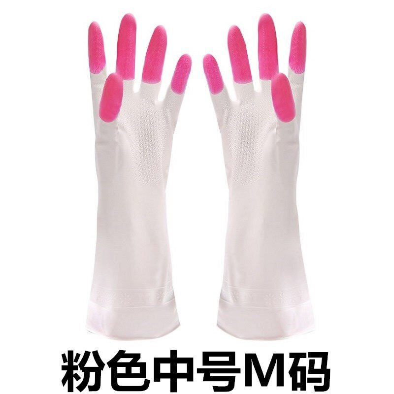 Afwassen Handschoenen Vingertoppen Schoon Waterdichte Wasserij Kleren Huishouden Pvc Plastic Latex Handschoenen Wit Verblinden Vingers: Roze