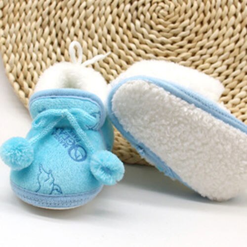 Pudcoco Cute Newborn Baby Kids Girl Print Tassel Shoes Winter Soft Sole Prewalker Crib Plush Boots