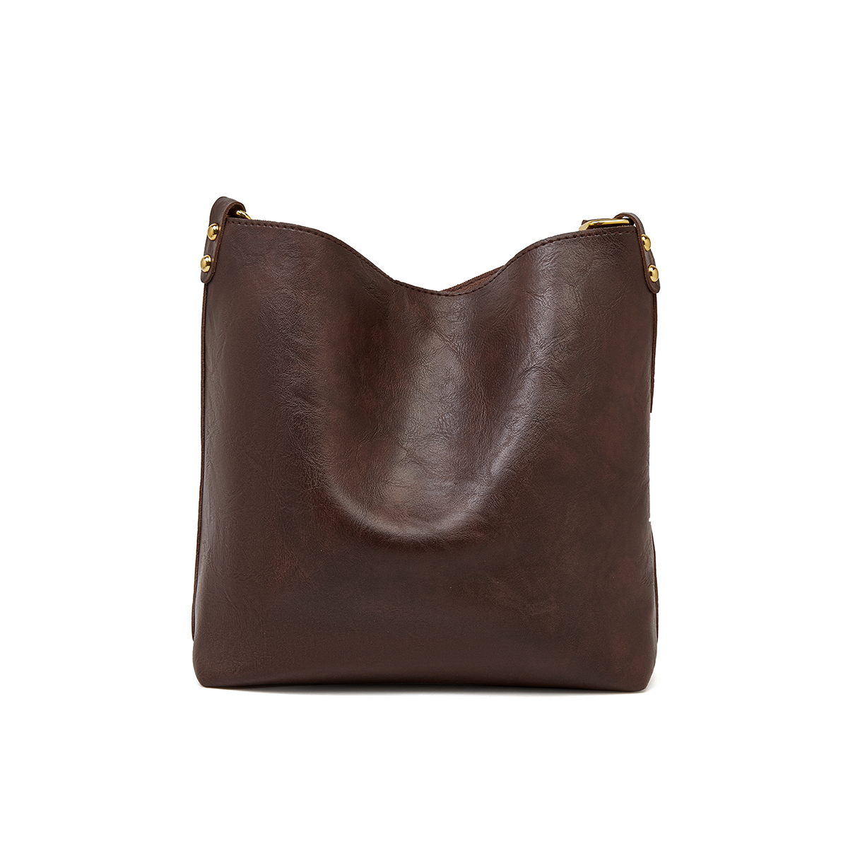 FOXER Women Simple Shoulder Hobo Bucket Bag Lady Large Capacity Daily Commuting Crossbody Handbag Tote: Brown