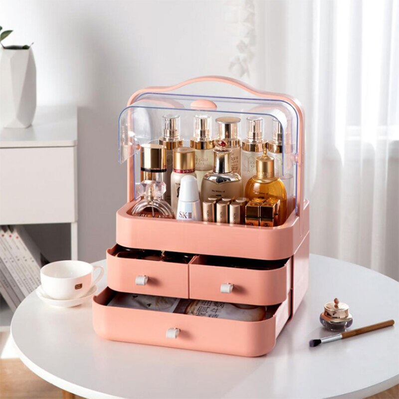 rangement maquillage rangement salle de bain boite de rangement maquillage boite rangement maquillage organisateur pour cosmétiques, conteneur de stockage en plastique, organisateur de maquillage, papeterie