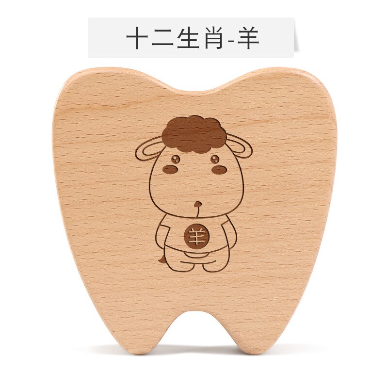 Stijl Houten Tanden Melktanden Gedenkteken Doos Meisje En Jongen Lanugo Kinderen Collectebus Baby Off Groeiende Permanente T: Y ishuai gou Teeth Sheep
