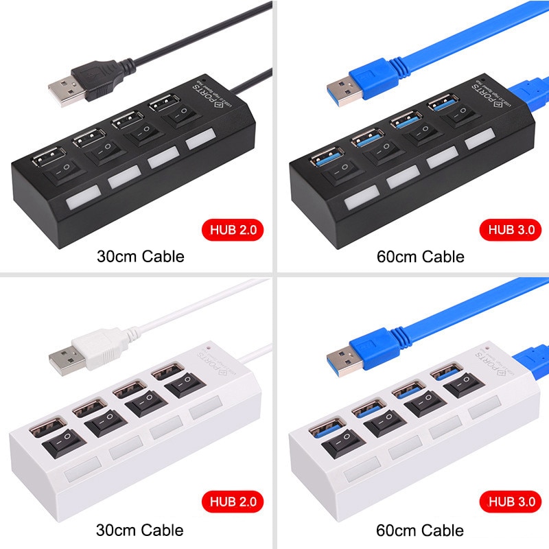 Usb-hub 3.0 multi 4 7 usb-poort met stroomadapter voor macbook pro air computer pc laptop accessoires splitter usb multiple hab