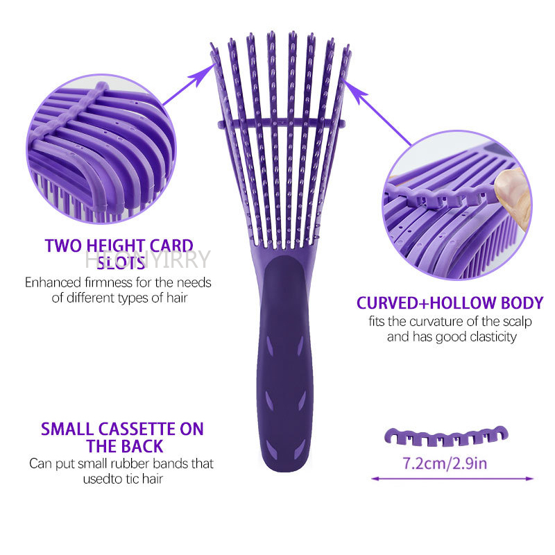 Peine de pulpo para peluquería, cepillo desenredante para cabello rizado, masaje doméstico para mujeres, peine no anudado