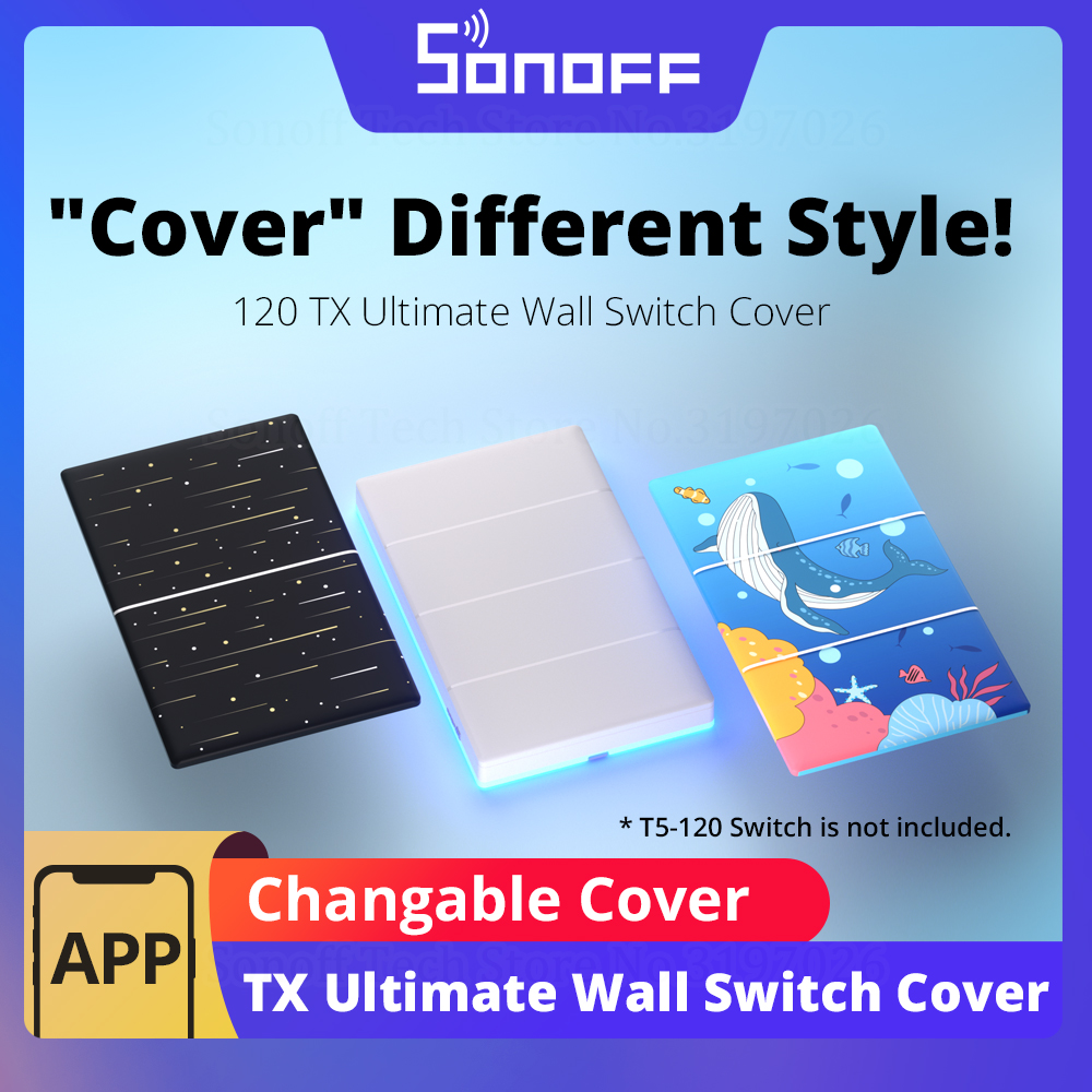 Sonoff tx ultimative wifi smart wand touch schalter T5-120 abdeckung einfach austauschbare stilvolle cartoon star version zu wählen