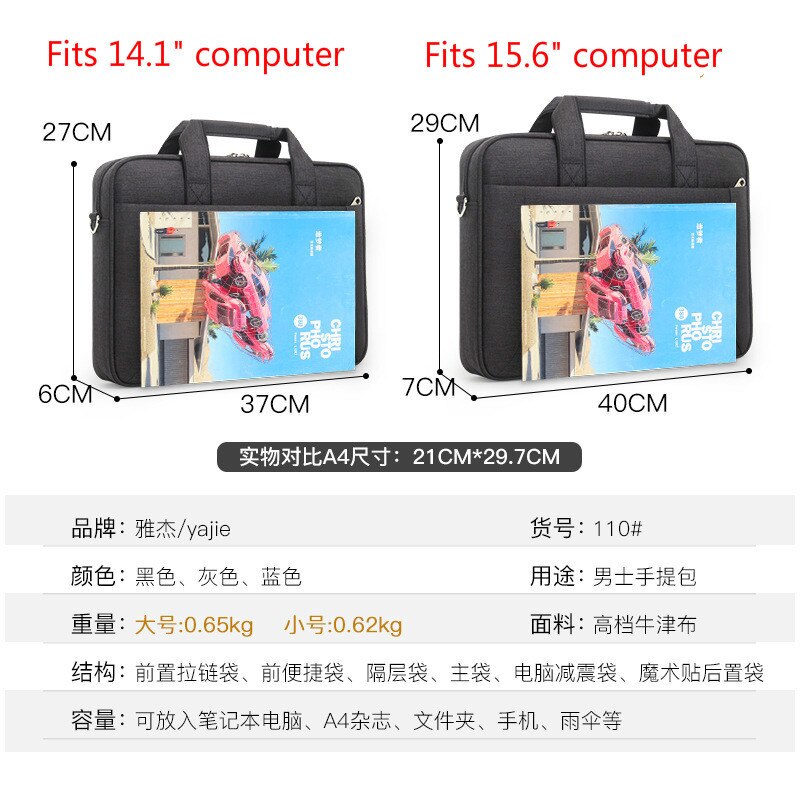 Kantoortassen voor heren waterdichte nylon aktetassen zakelijke vrouwen computer messenger bag tas vrouwen laptop handtassen bolso hombre